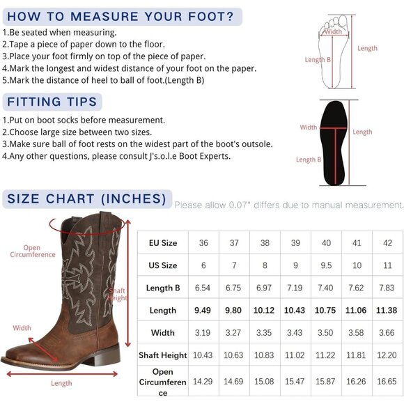 🆕Women Dark Brown Faux Leather Western Cowboy Boots Distressed Cowgirl Fashion - Picture 5 of 6